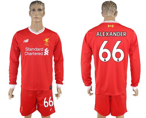Liverpool #66 Alexander Home Long Sleeves Soccer Club Jersey - Click Image to Close